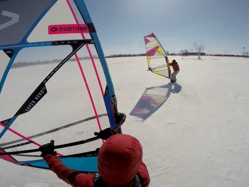 WINDSURFING ON SNOW