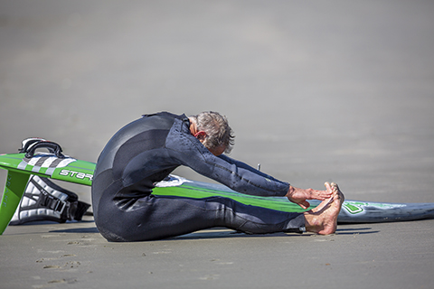 There is a very basic stretch test. If you try and put your chest on your thighs and  can touch your toes, you’re plenty  supple enough.