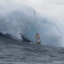 Alastair McLeod – a 23 year old student from Monash University - became the first person to windsurf the giant waves of Pedra Branca off Tasmania’s South Coast, Australia on July 28-29, 2015  // Chris Carey / Red Bull Content Pool // P-20150807-00562 // Usage for editorial use only // Please go to www.redbullcontentpool.com for further information. //