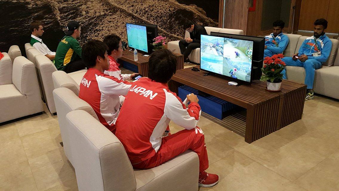 Japan on the consoles, inside ":The Athlete Game hall"