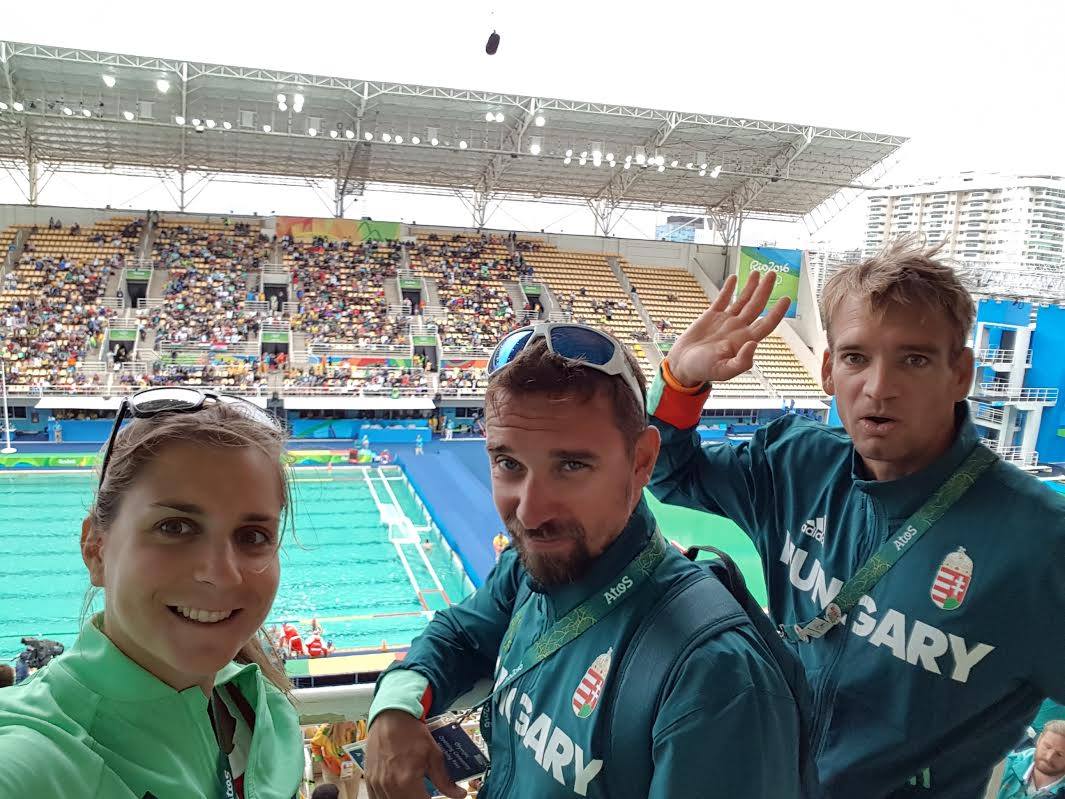 Team Hungary head to the mysterious green waterpolo pool HUN vs GRE — with Sára Cholnoky.