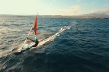 AERIAL – DRONE WINDSURFING VIDEO IN ARTEMIDA, GREECE