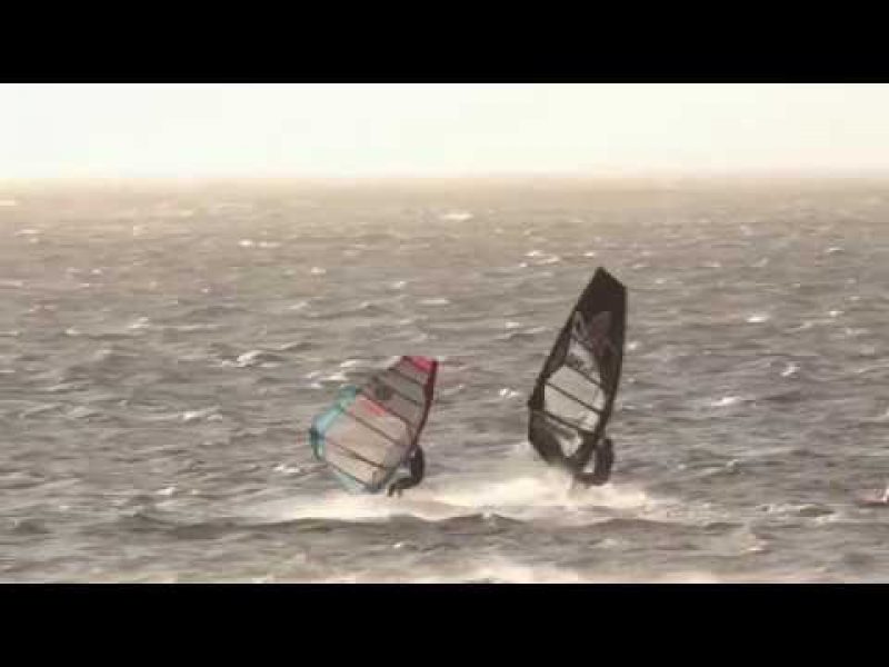 HIGH WIND SLALOM ACTION IN TENERIFE
