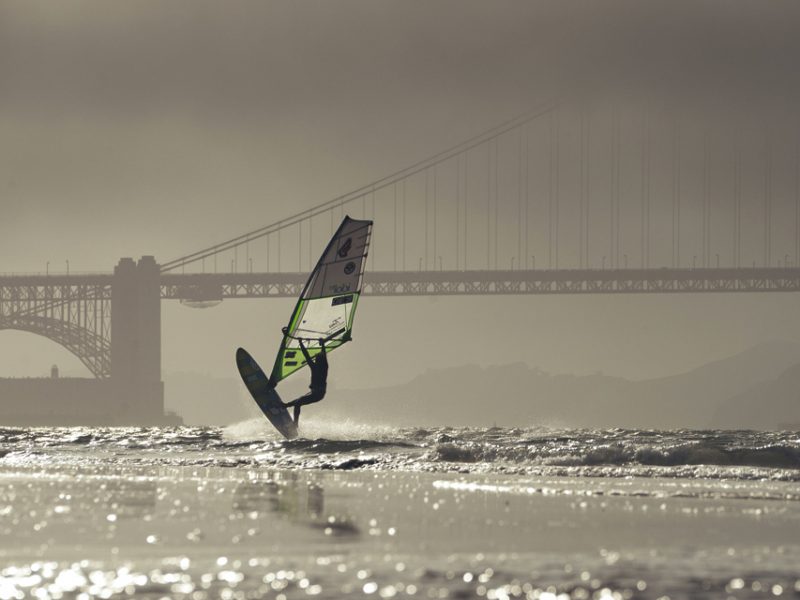 Max Matissek initiates a Kono in front of the Golden Gate Bridge