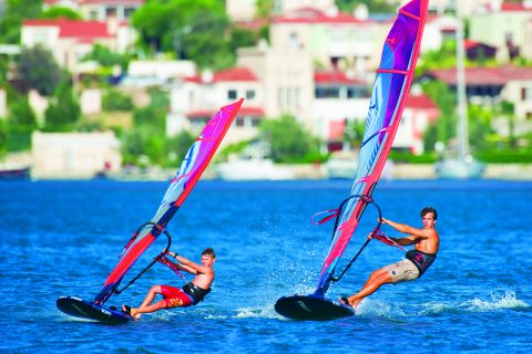 Esteban and Babou drag racing in Alaçati’s flat waters - Click to Enlarge