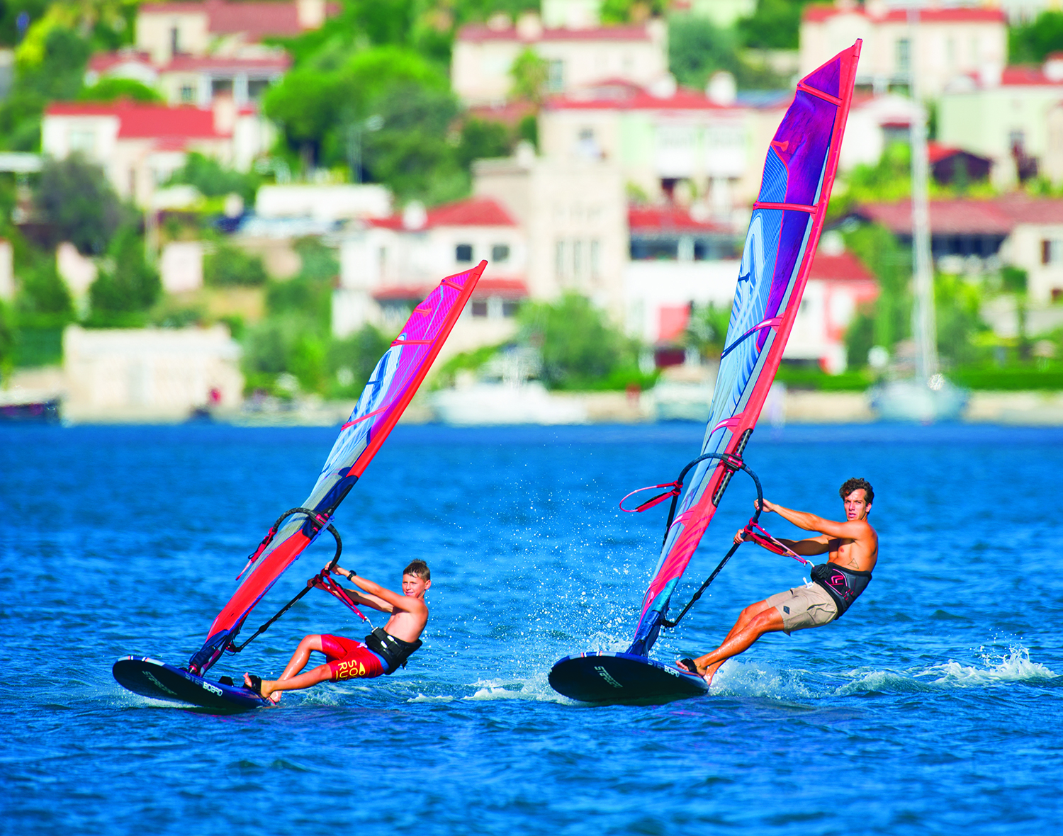 Esteban and Babou drag racing in Alaçati’s flat waters - Click to Enlarge