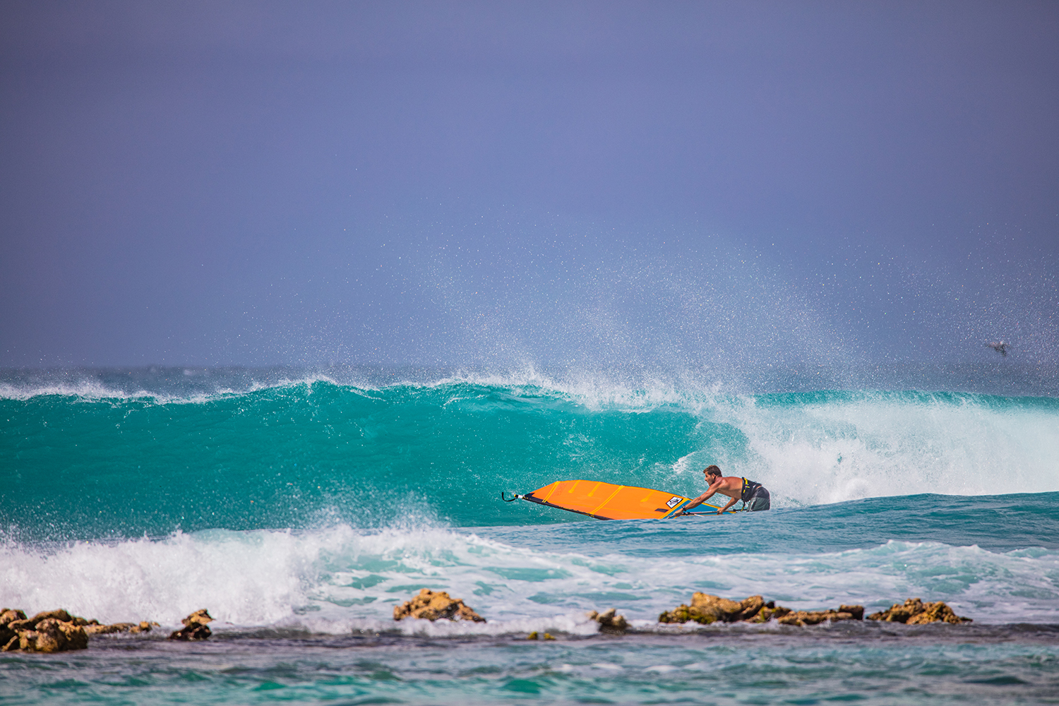 Click to Enlarge - Ricardo ripping in Los Roques.  Photo Pedro Morales.