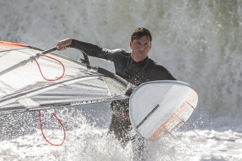 John Skye escapes the shore break