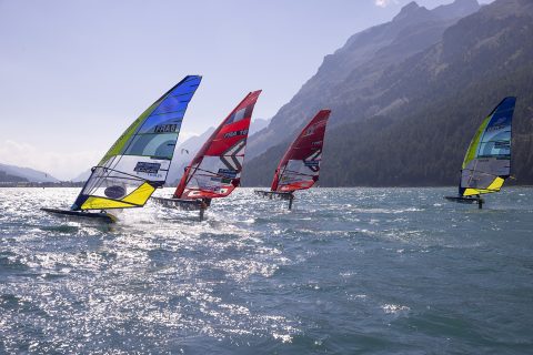 Racing in Lake Silvaplana