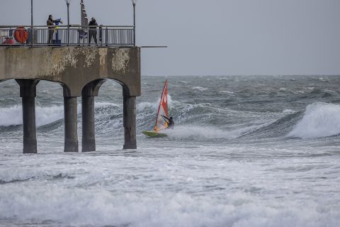 James Cox dicing with Boscombe pier