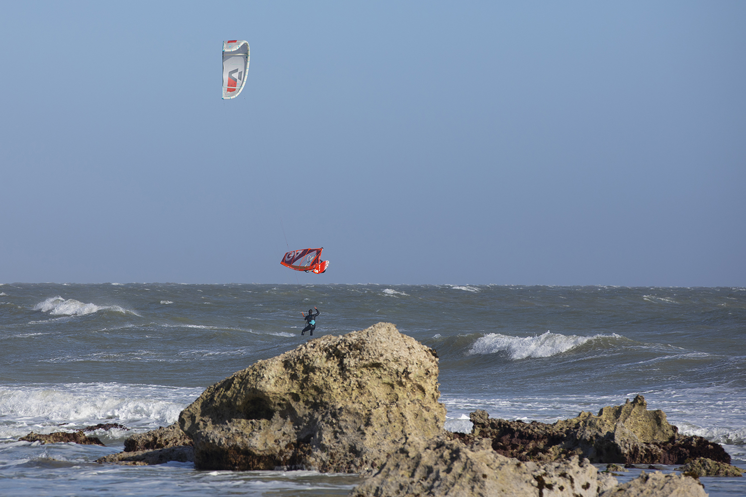 Back loop in front of local kiter Tom Court