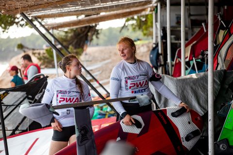 Jenna and Alice in the pits!