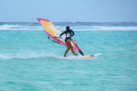 Windsurfing in paradise