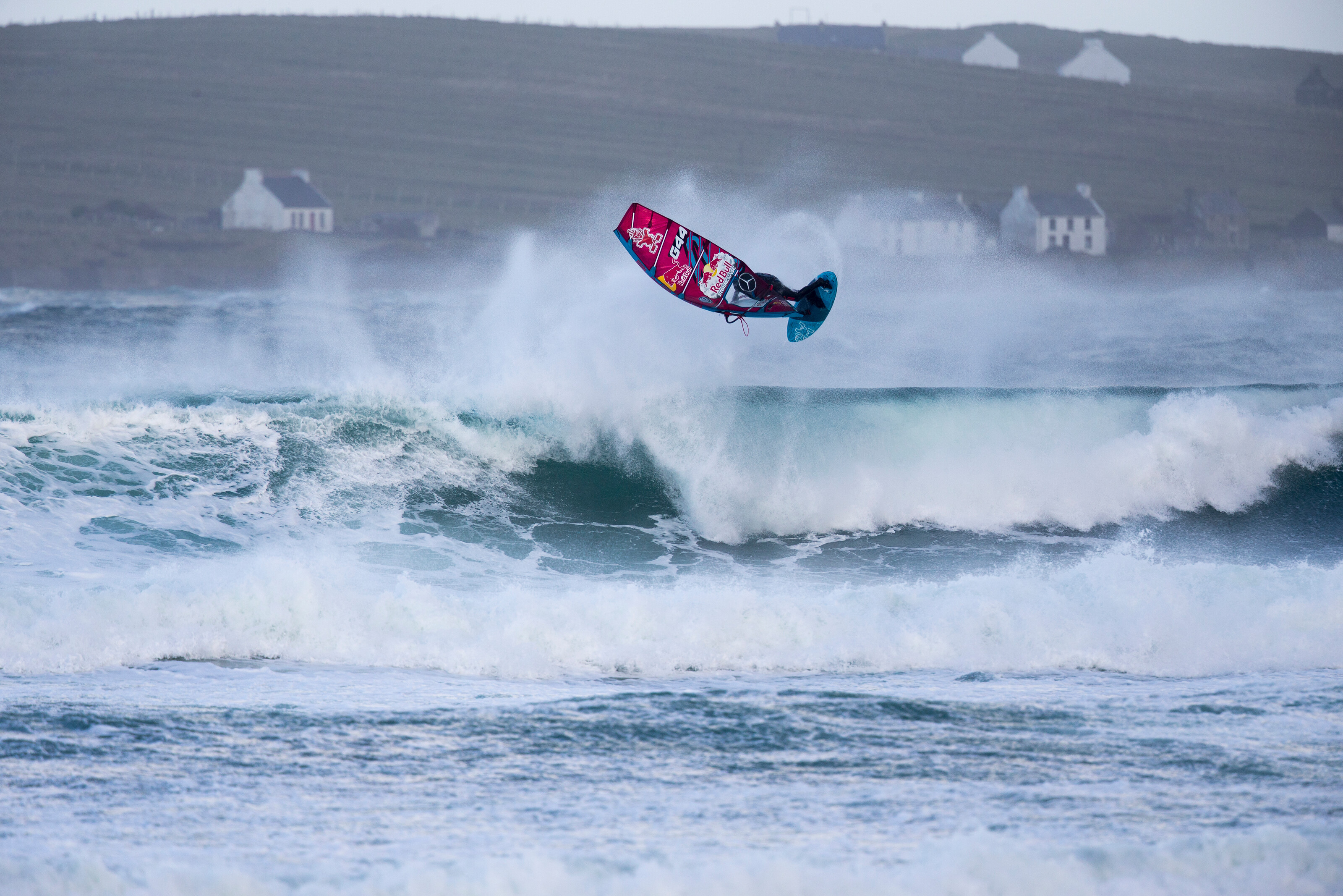 Philip Koester of Germany performs at the Red Bull Storm Chase in Magheroarty, Ireland on March 12, 2019. // John Carter/Red Bull Content Pool