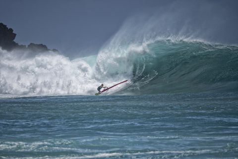 Robby Naish bottom turn: Photo: Fish Bowl Diaries