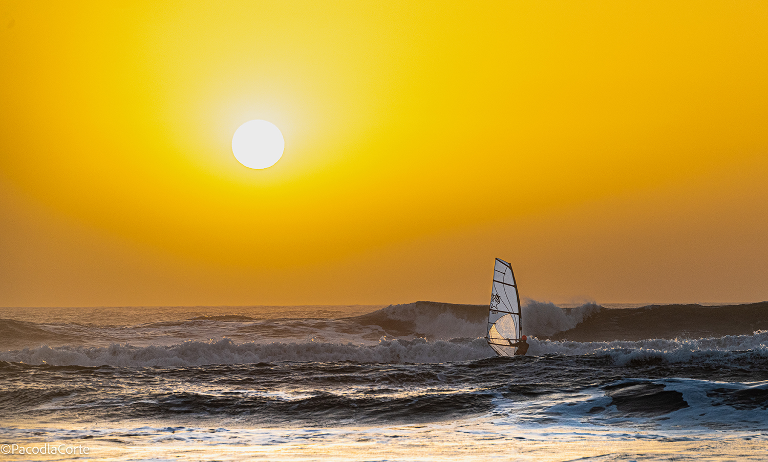 The sun goes down