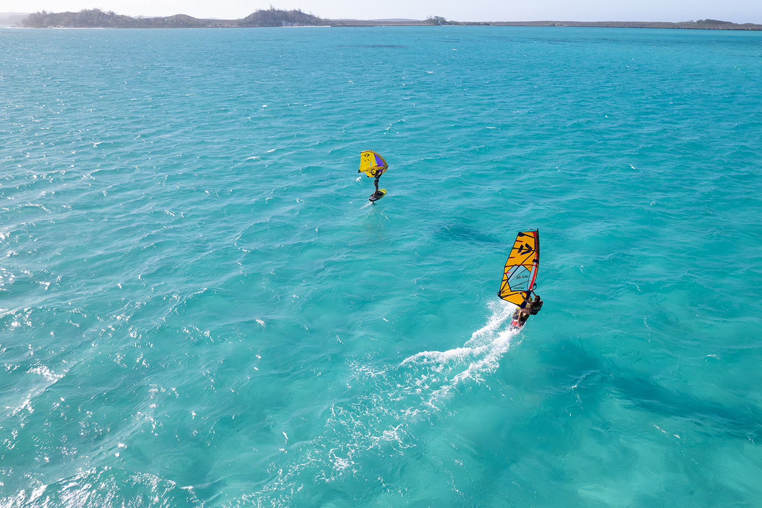 Wing and windsurf session