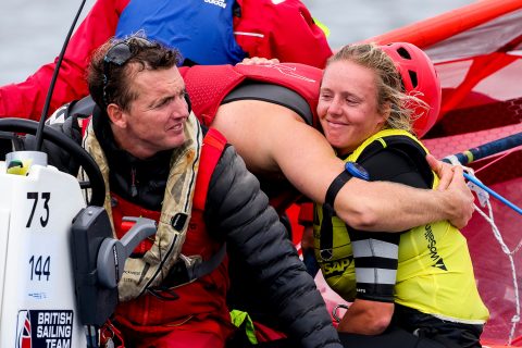 Emma Wison in the boat withe her coach Sam Ross