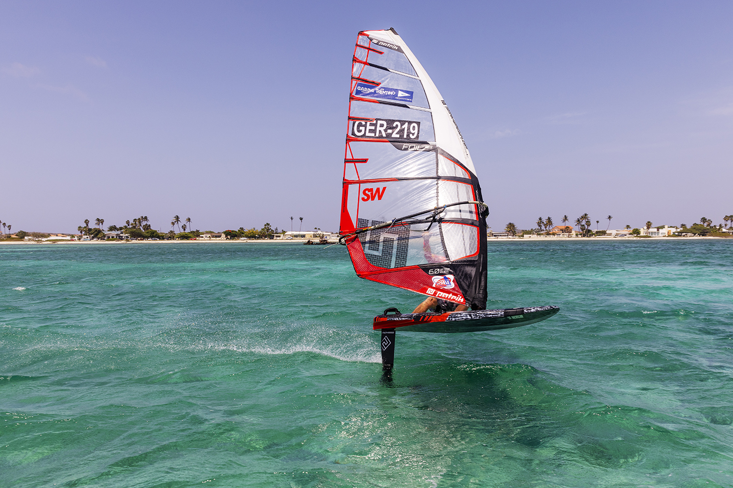 Brendon flying on the foil