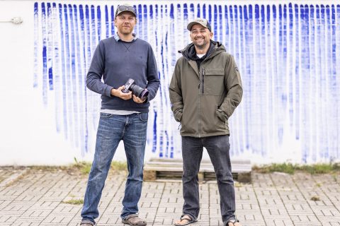 Ben and Alfie...media crew
