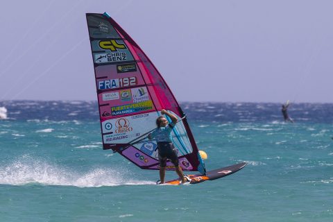 Albeau tearing up the race course in Fuerteventura 2019