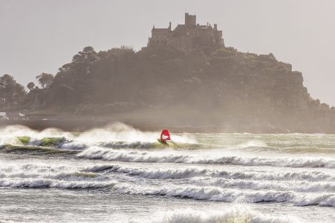 Andy King in front of St Michaels Mount