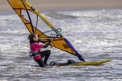 Izzy Adcock heading out in Wales