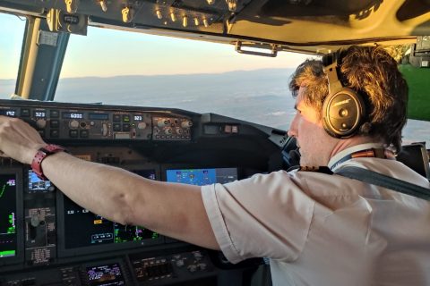 Alex in the cockpit