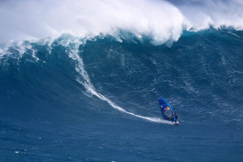 Kai dropping in at Jaws!