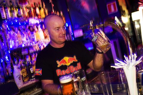 The legendary Corky at Corkys Bar